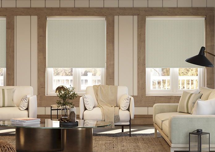 Emily Bond Oscar Stripe, Sage - Roller Blind - Image 3